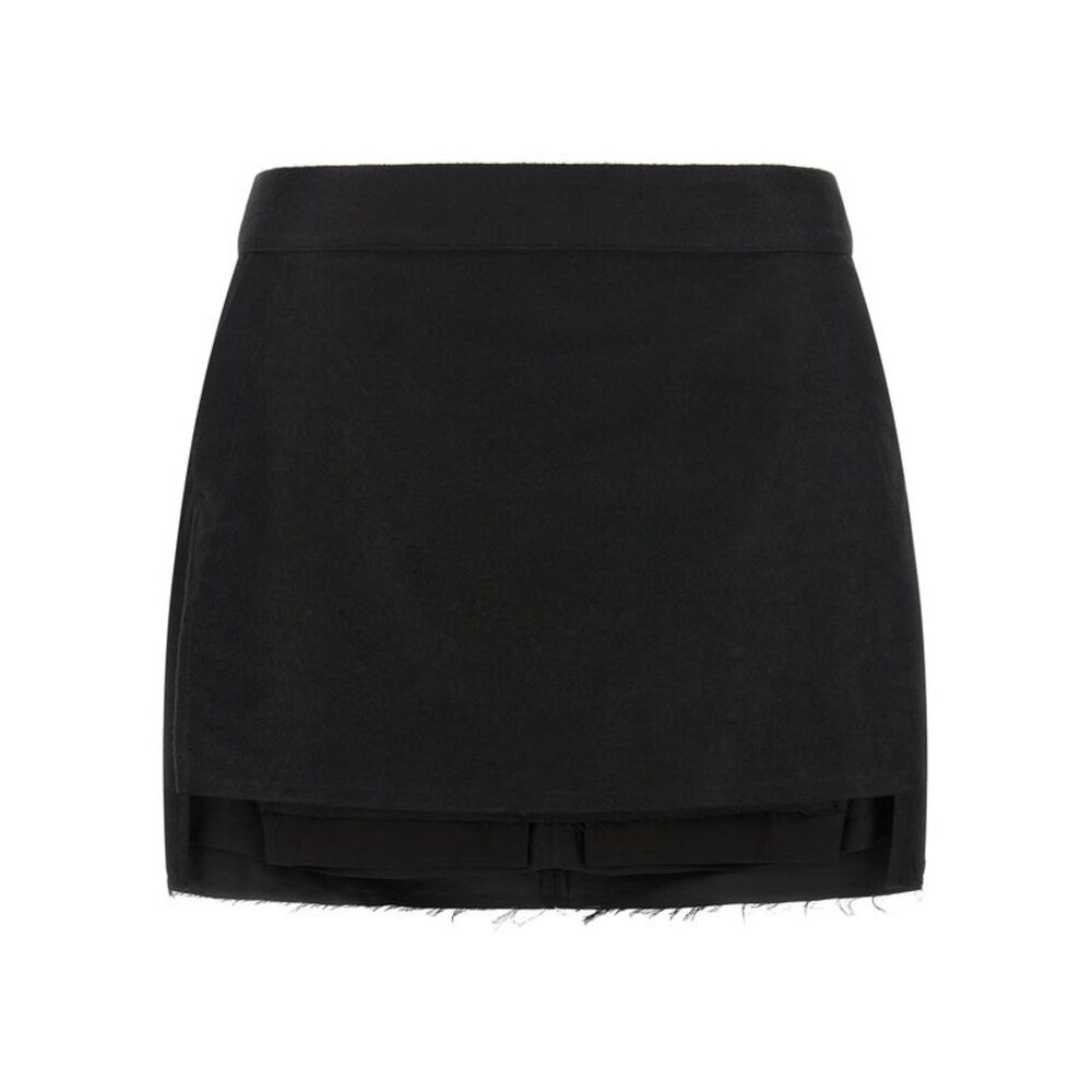 Rick Owens Black Ramie Long Women's Skirt